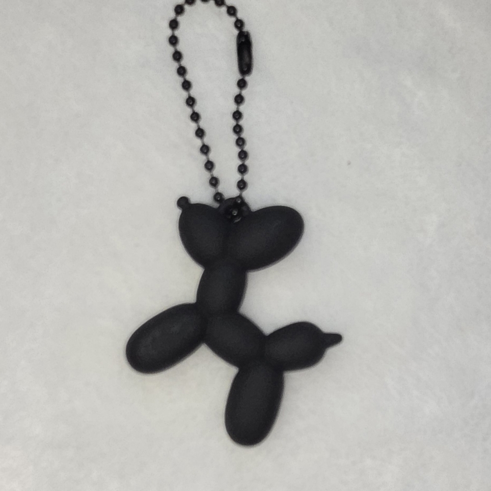 Black Balloon Dog Keychain/ Bag Charm